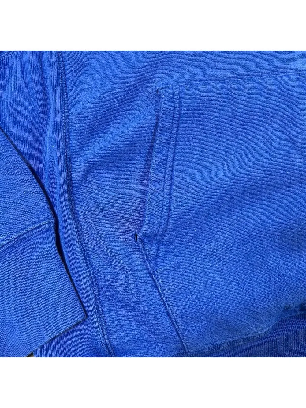 Champion Reverse Weave Hoodie Mens Medium Blue Pullover Fleece Logo Sweatshirt - Picture 7 of 8